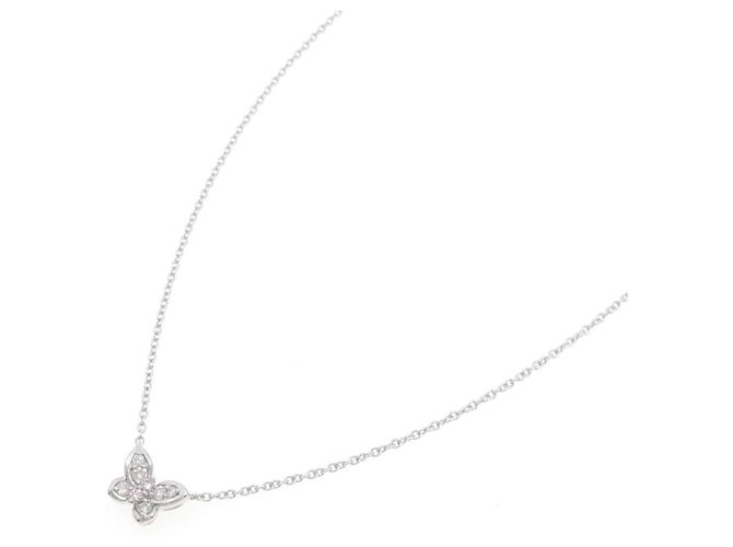 Autre Marque Collana a Farfalla in Diamante Rosa Pt900 Pt850 Argento - vista 2