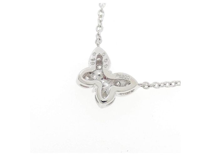 Autre Marque Collana a Farfalla in Diamante Rosa Pt900 Pt850 Argento - vista 4
