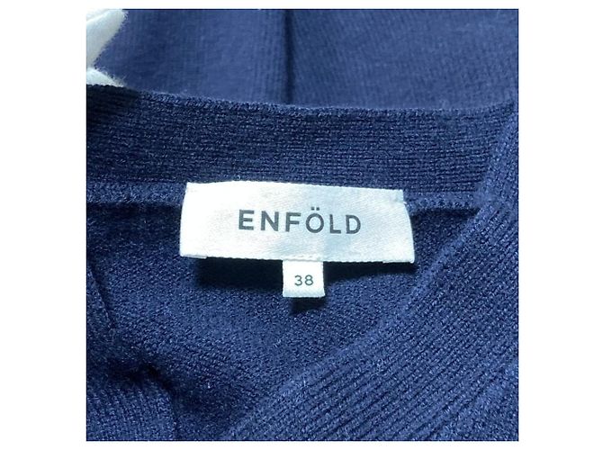 Autre Marque ENFOLD Maglione in maglia con scollo a V Blu Blu navy - vista 5