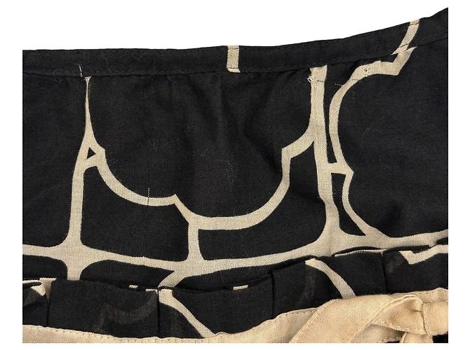 Autre Marque Falda de algodón con estampado de camelia Ingeborg Negro - vista 9