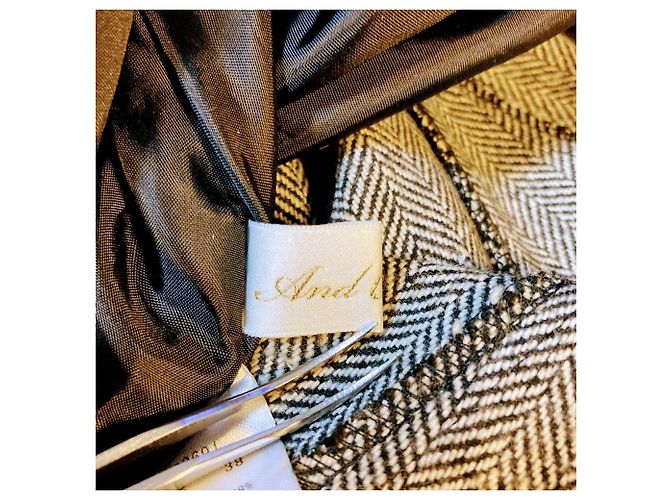 Autre Marque And Couture Herringbone 2way Jacken-Kleid Ensemble Braun - Ansicht 12