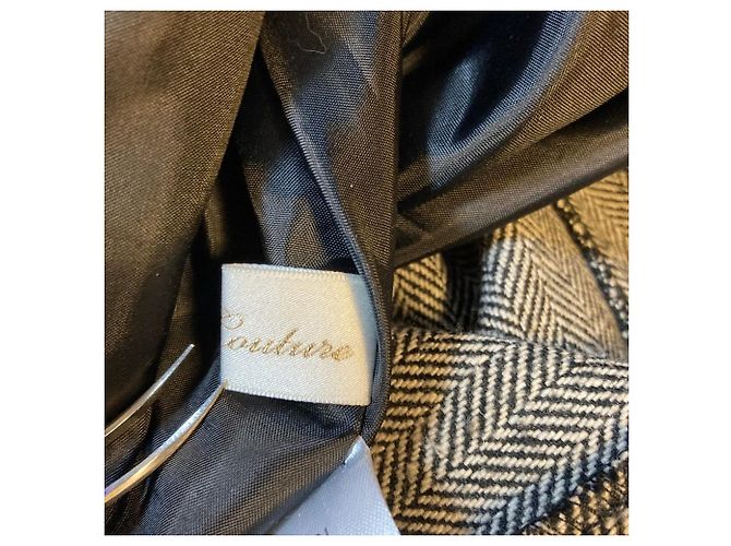Autre Marque And Couture Herringbone 2way Jacken-Kleid Ensemble Braun - Ansicht 13