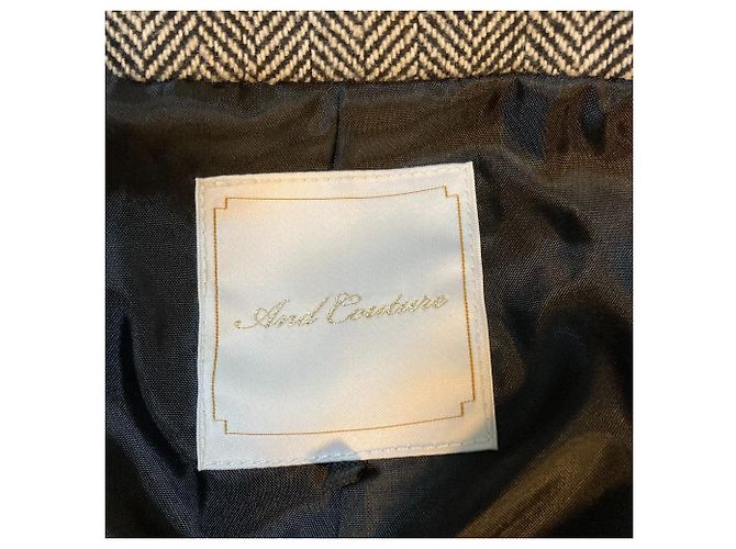 Autre Marque And Couture Herringbone 2way Jacken-Kleid Ensemble Braun - Ansicht 5