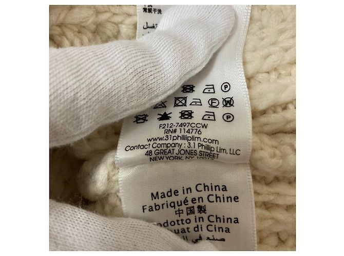 Autre Marque 3.1 Phillip Lim Grobstrick-Rollkragenpullover Weiß Roh - Ansicht 10