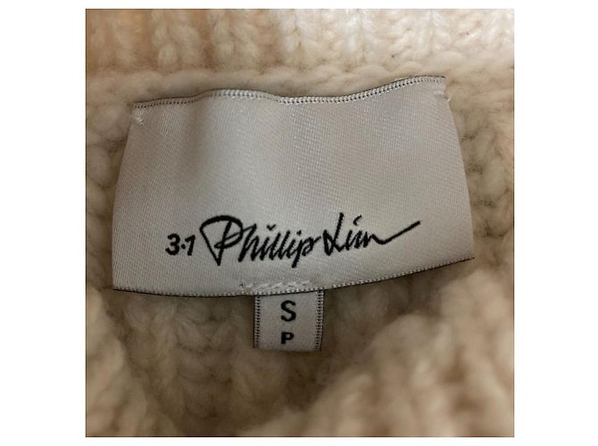Autre Marque 3.1 Phillip Lim Grobstrick-Rollkragenpullover Weiß Roh - Ansicht 7
