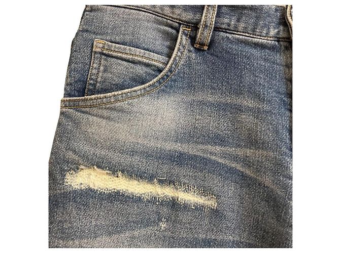 Autre Marque pantalones de denim de punto apretado wjk Azul - vista 2