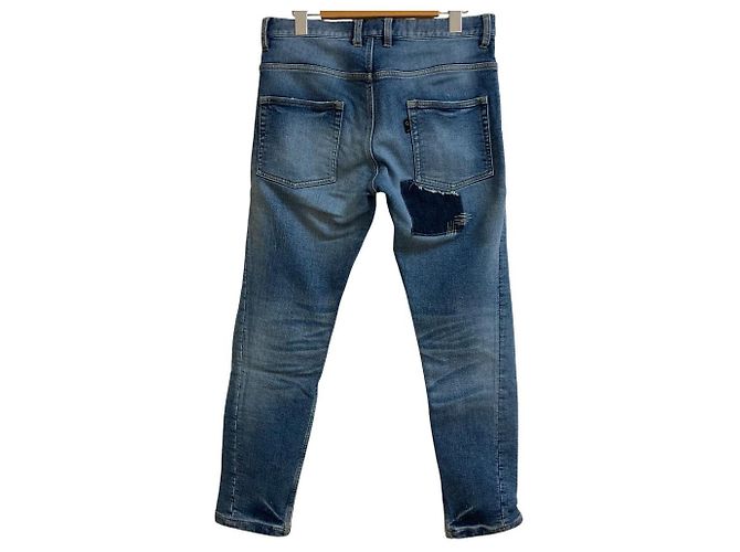 Autre Marque pantalones de denim de punto apretado wjk Azul - vista 3