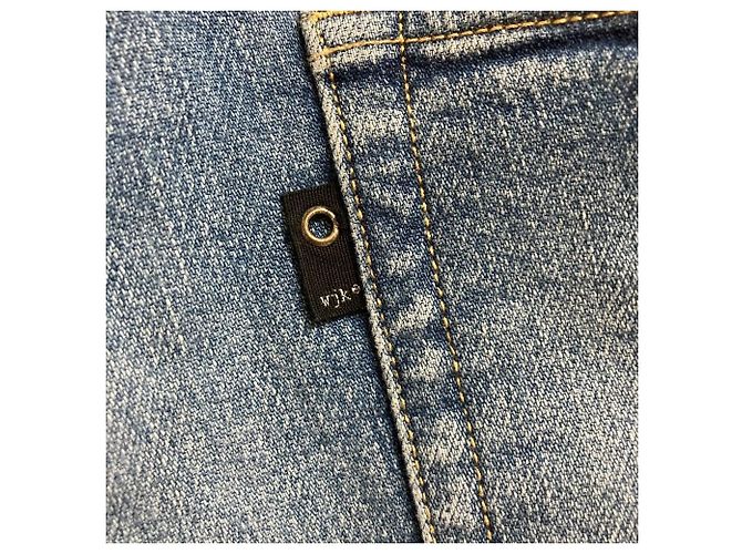 Autre Marque pantalones de denim de punto apretado wjk Azul - vista 4