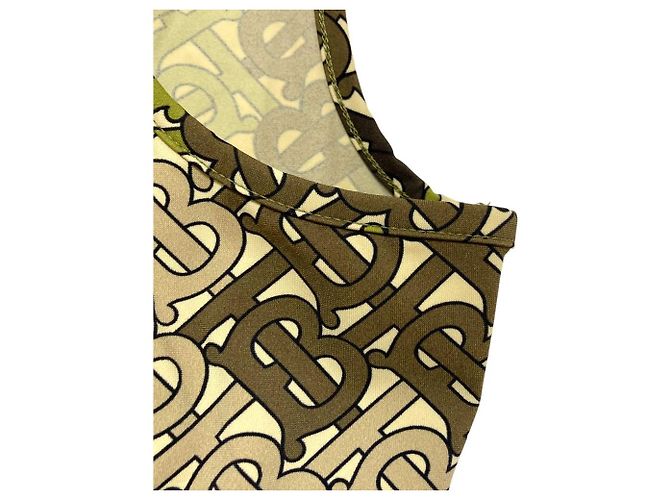 Canotta Burberry TB Monogram Verde - vista 4