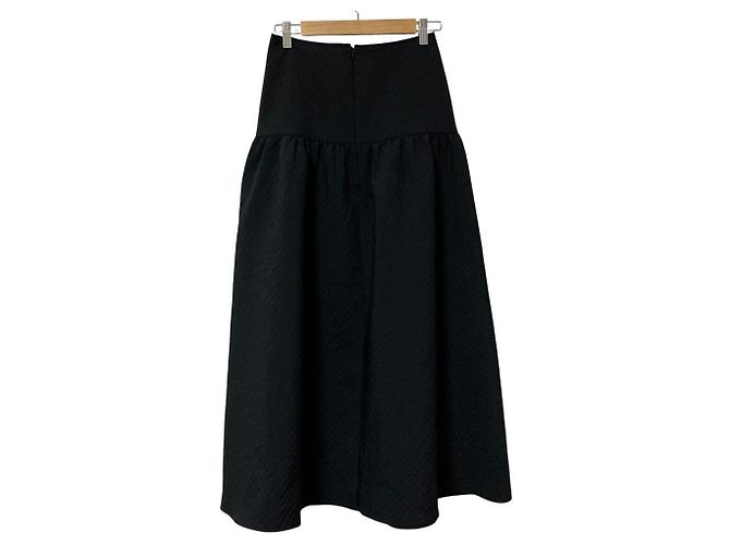 Autre Marque GALLARDAGALANTE Quilted Long Skirt Black - view 2