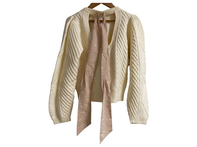 Autre Marque eimy istoire Strickpullover mit Schleife am Rücken Weiß - Ansicht 2