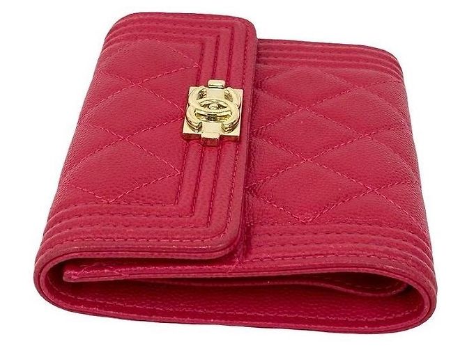 Cartera Chanel Boy de piel caviar Rosa - vista 4