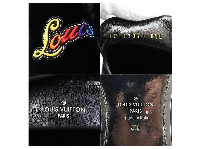 Mocassini in velluto Louis Vuitton linea Auteuil Nero - vista 10