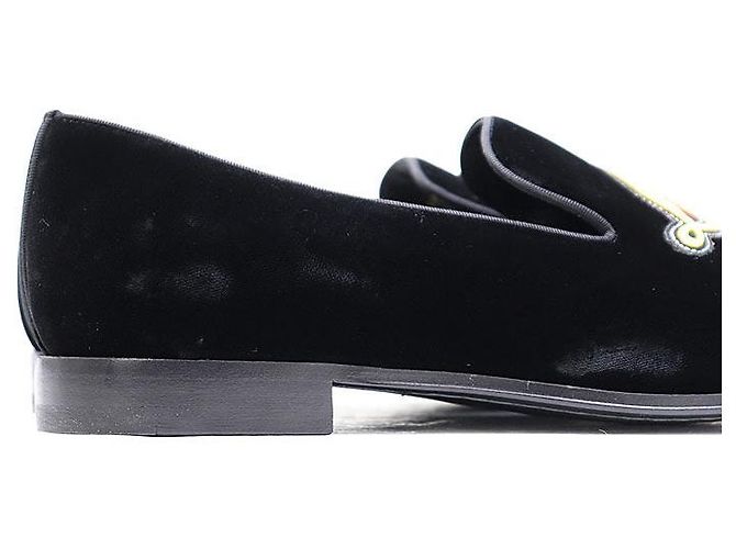 Mocassini in velluto Louis Vuitton linea Auteuil Nero - vista 11