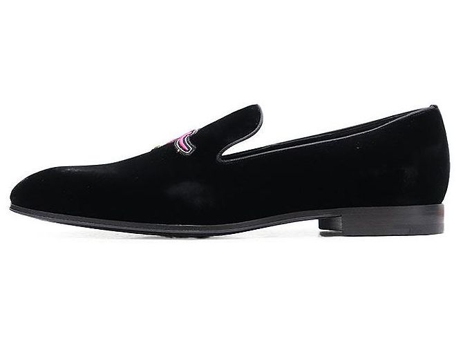 Mocassini in velluto Louis Vuitton linea Auteuil Nero - vista 4