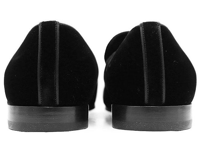 Mocassini in velluto Louis Vuitton linea Auteuil Nero - vista 5
