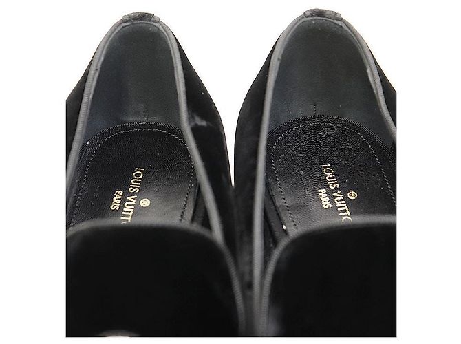 Mocassini in velluto Louis Vuitton linea Auteuil Nero - vista 6