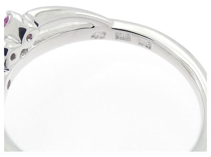 Autre Marque Ring aus Au750 mit synthetischem Saphir und Diamant 4°C Silber - Ansicht 4