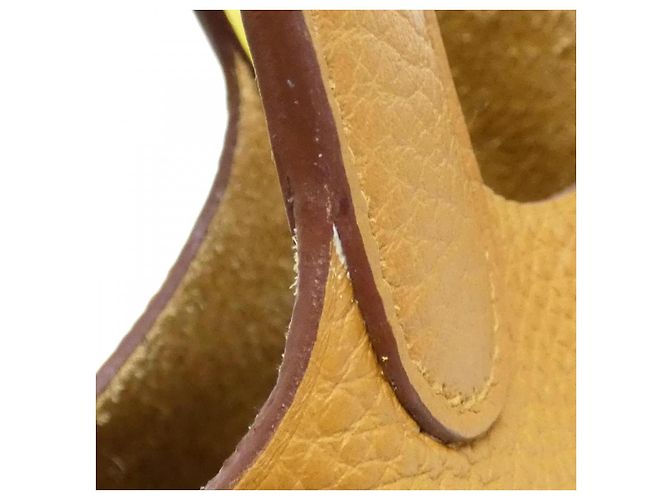 Hermès Borsa Hermes Picotin Lock Eclat MM Taurillon Clemence Swift Marrone D'oro - vista 5