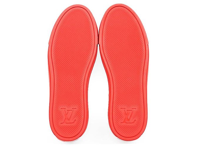 Sneaker Louis Vuitton Stellar Line Monogram in pelle e canvas Rosa Bianco Rosso - vista 9