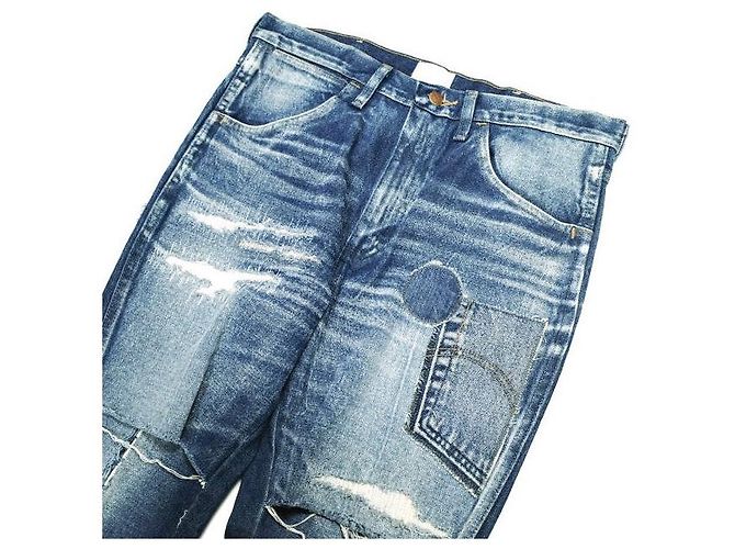 Autre Marque CHANGES REMAKE PATCHWORK Denim-Hose Blau - Ansicht 3