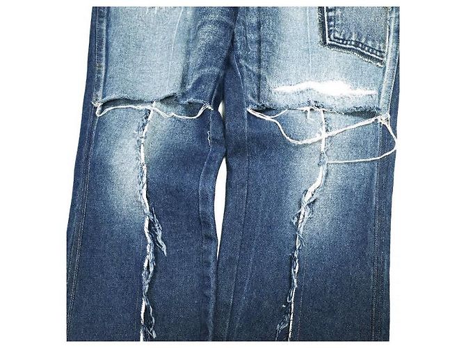 Autre Marque CHANGES REMAKE PATCHWORK Denim-Hose Blau - Ansicht 5