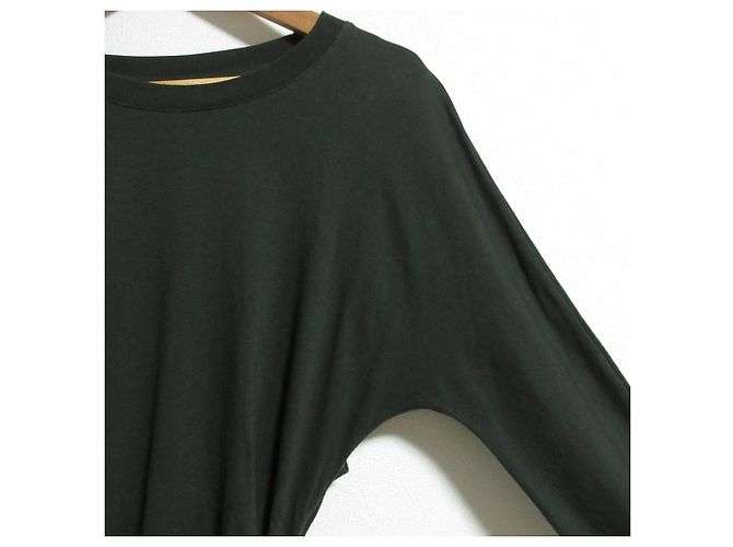 Autre Marque Camiseta de algodón asimétrica con drapeado Dries Van Noten Verde Verde oliva - vista 4