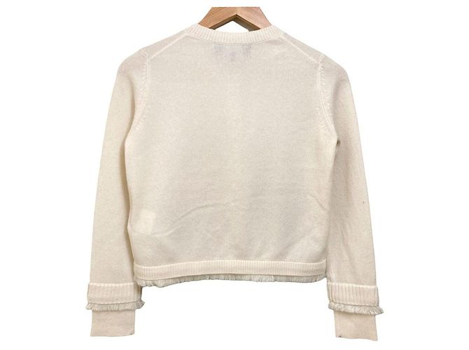 Autre Marque Cárdigan de punto de cashmere Paule Ka Blanco Crudo - vista 2
