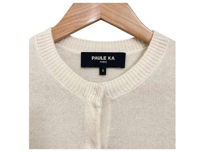 Autre Marque Cárdigan de punto de cashmere Paule Ka Blanco Crudo - vista 3