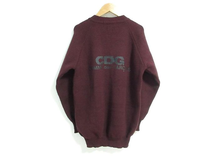 Autre Marque Cárdigan de lana Comme des Garcons Castaño Burdeos - vista 2
