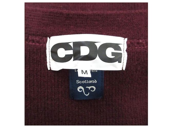 Autre Marque Cárdigan de lana Comme des Garcons Castaño Burdeos - vista 6