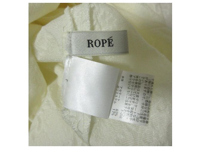 Autre Marque Abito lungo svasato con scollo a V e maniche a metà ROPE Bianco - vista 3