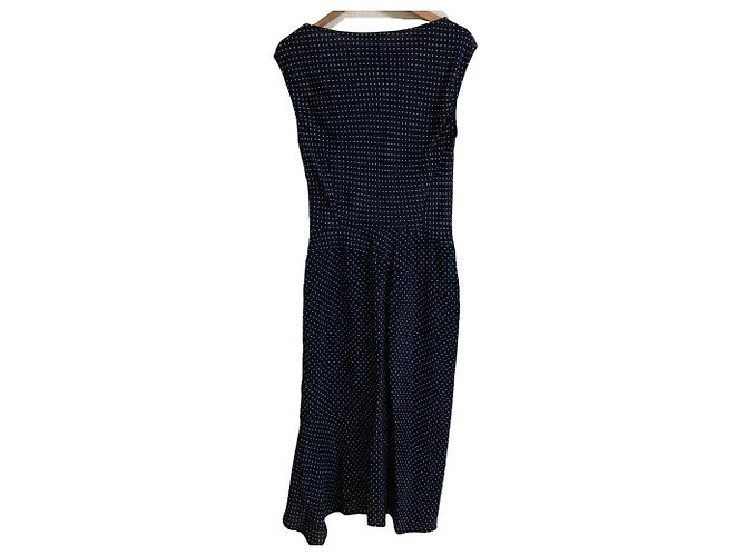 Vestido longo sem mangas com bolinhas Jil Sander Azul Azul marinho - vista 3