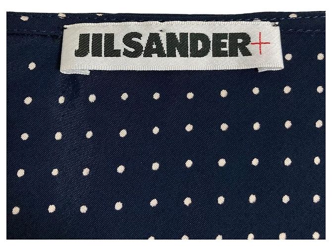 Vestido longo sem mangas com bolinhas Jil Sander Azul Azul marinho - vista 4