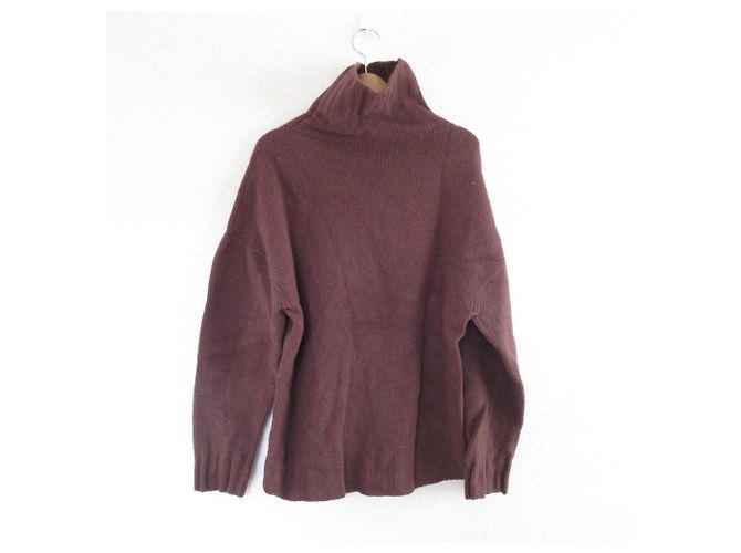 Autre Marque UNITED TOKYO Pullover de malha de lã com gola alta Marrom - vista 2