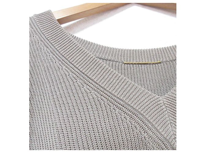 Autre Marque Deuxieme Classe Strickpullover aus Baumwolle mit V-Ausschnitt Braun - Ansicht 3