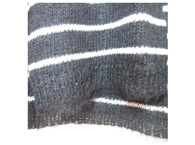 Autre Marque All Saints Rollkragenpullover aus Mohair-Mischung gestreift Schwarz - Ansicht 5