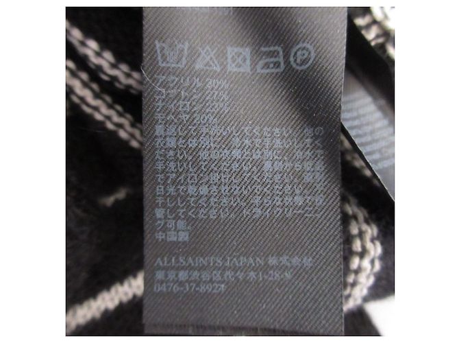 Autre Marque All Saints Rollkragenpullover aus Mohair-Mischung gestreift Schwarz - Ansicht 8