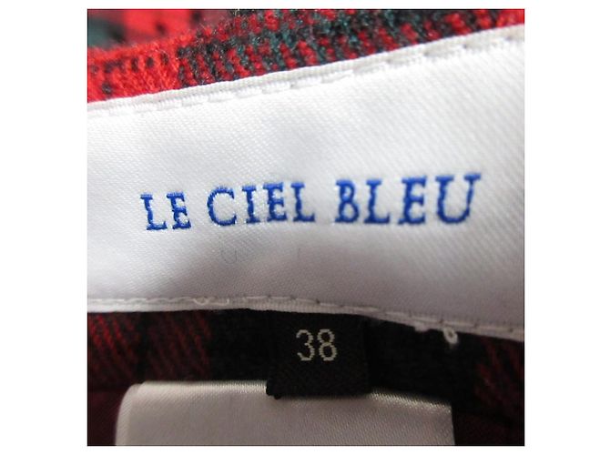 Autre Marque Falda de lana a cuadros LE CIEL BLEU Roja - vista 5