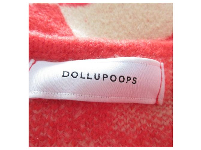 Autre Marque Cardigã de malha doll up oops Vermelho Bege - vista 6