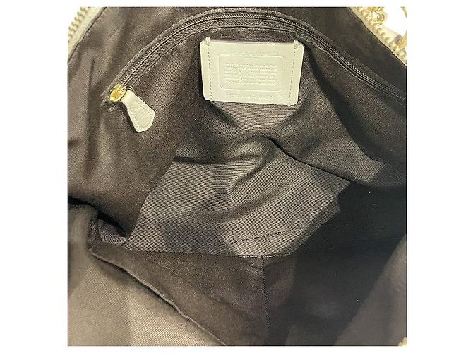 Borsa Coach in pelle martellata Bianco Crudo - vista 5