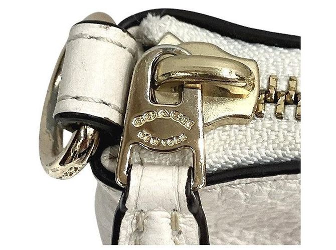 Borsa Coach in pelle martellata Bianco Crudo - vista 6