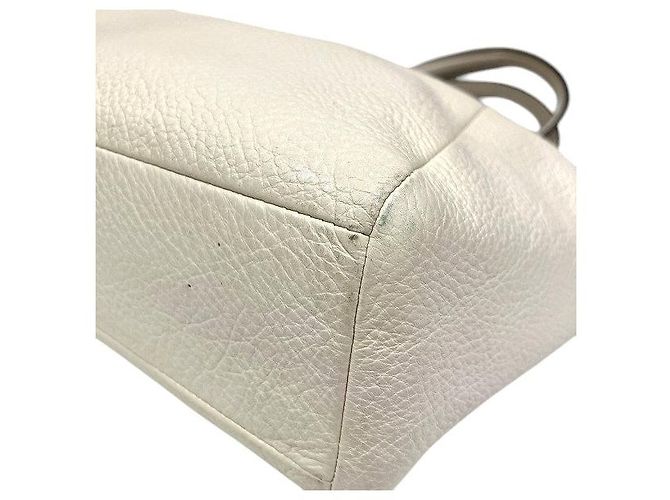 Borsa Coach in pelle martellata Bianco Crudo - vista 7