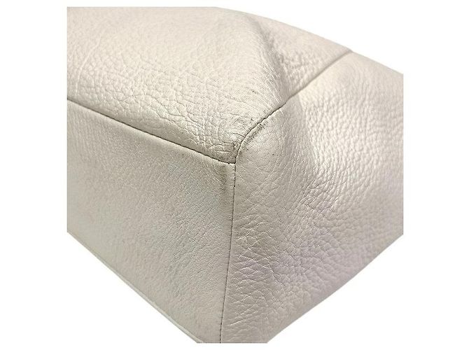 Borsa Coach in pelle martellata Bianco Crudo - vista 8
