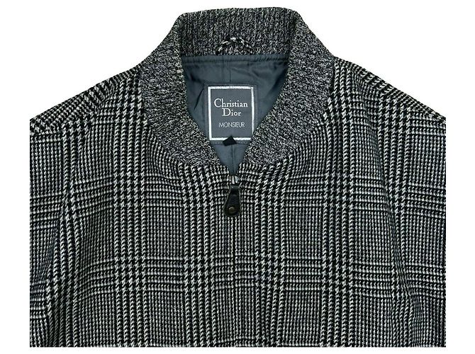Christian Dior Houndstooth Wool Nylon Jacket Brown Black - view 3