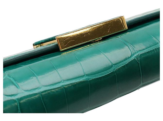 Cartera larga Louis Vuitton Capucines de cocodrilo Verde - vista 4