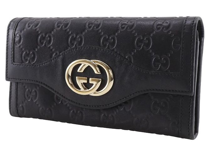 Gucci Interlocking G Shima Leder Geldbörse Schwarz - Ansicht 2