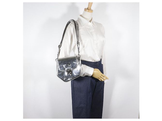 Borsa a tracolla 2way Furla Metropolis Prisma in pelle verniciata Argento - vista 10