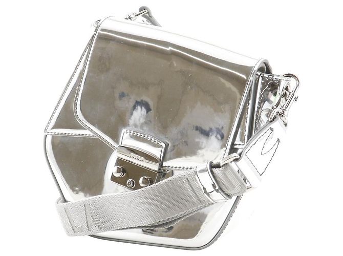 Borsa a tracolla 2way Furla Metropolis Prisma in pelle verniciata Argento - vista 2