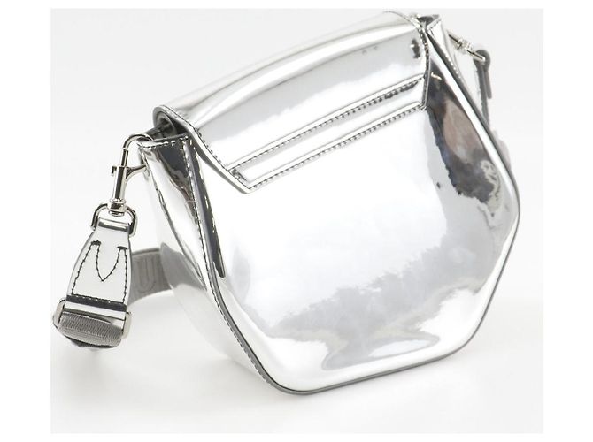 Borsa a tracolla 2way Furla Metropolis Prisma in pelle verniciata Argento - vista 3